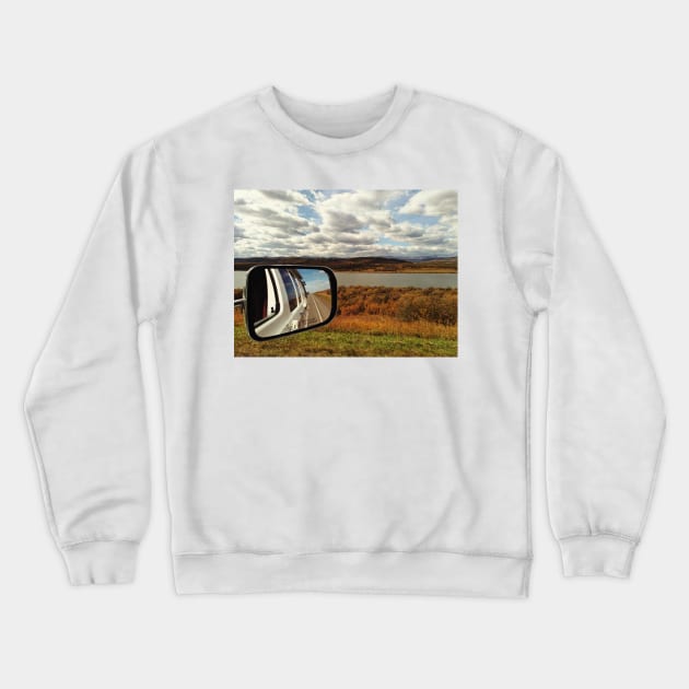 Road trip journey with view of Canadian Prairie in Long View, Alberta,Canada. Crewneck Sweatshirt by Nalidsa